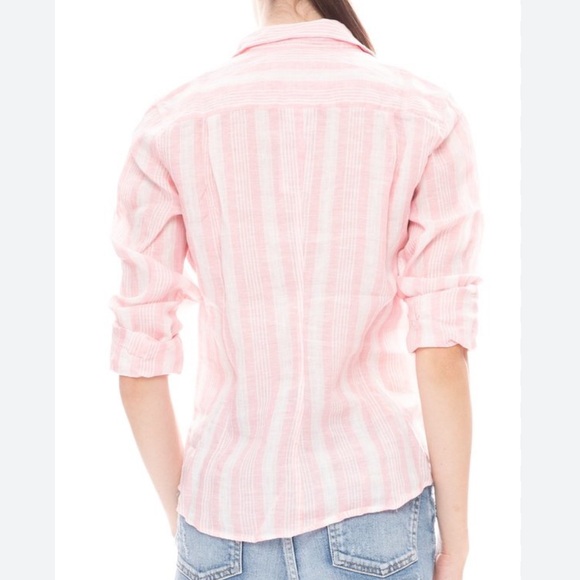 NWOT - FRANK & EILEEN Barry striped linen shirt - Picture 4 of 7
